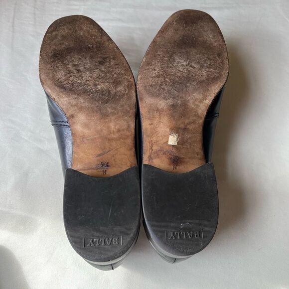 Vintage Bally Switzerland Black Leather Loafers 9.5N Men's Slip-On Dress - Picture 9 of 10